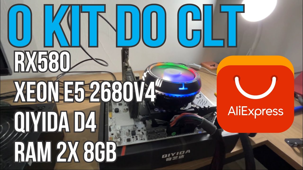 Kit Xeon: Placa Mãe Qiyida D4 | CPU E5 2680V4 | RX580