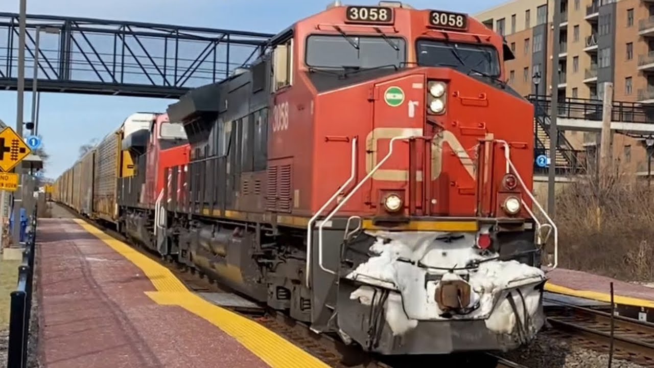 Two Freight Trains on the CN Mainline
