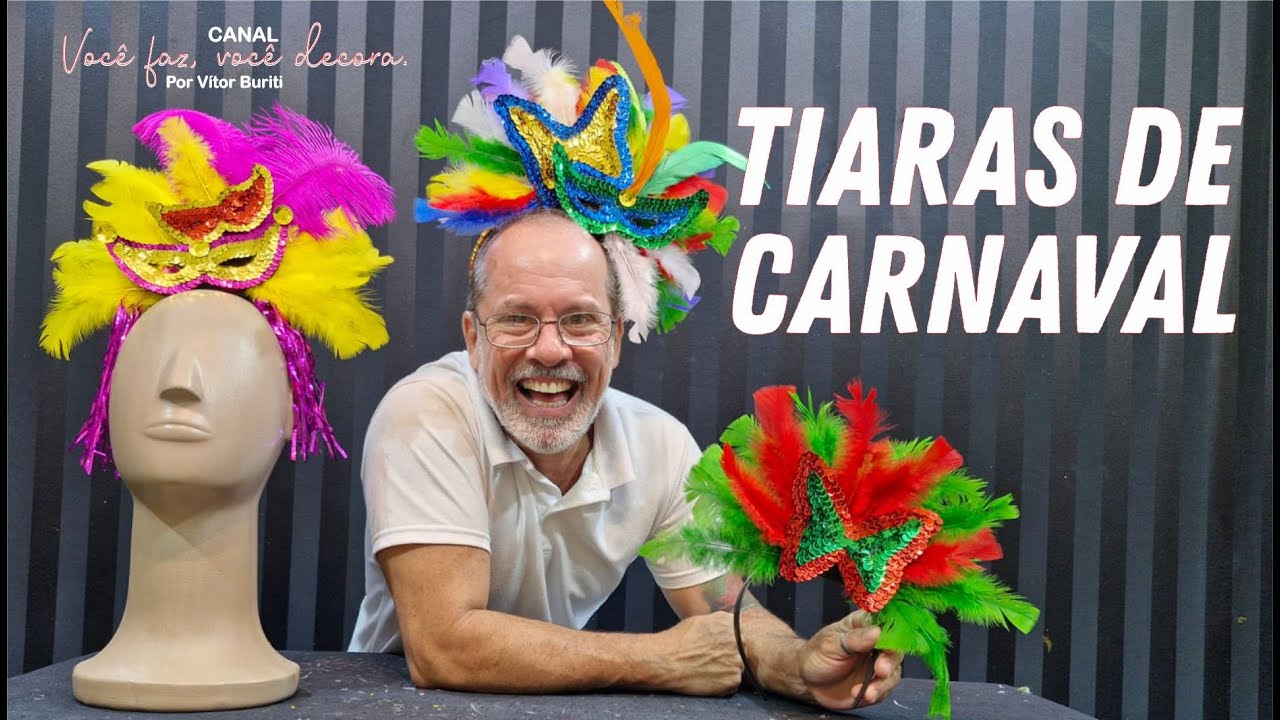 PASSO A PASSO DE COMO FAZER TIARAS COM PLUMAS E LANTEJOULAS PARA FESTAS DE CARNAVAL