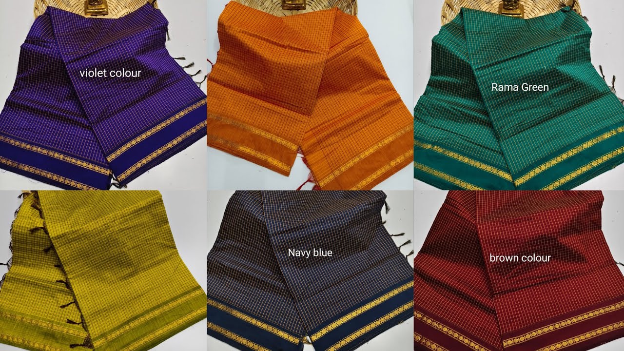 Arani Checked Cotton Sarees | WhatsApp - 8344378186 #checkedsarees #arani #cottonsaree