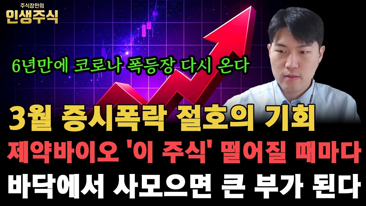 3월 증시폭락 절호의 기회, 6년만에 코로나 폭등장 다시 온다. 제약바이오 '이 주식' 떨어질 때마다 바닥에서 사모으면 큰 부가 될 겁니다 [인생주식]