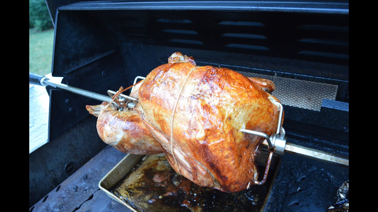 How to Grill a Whole Turkey on a BBQ Spit Rotisserie: Christmas in July
