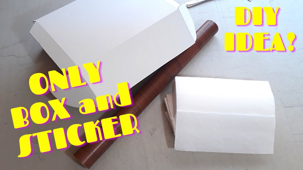 DIY Paper Towel Dispenser with Box and Furniture Sticker.