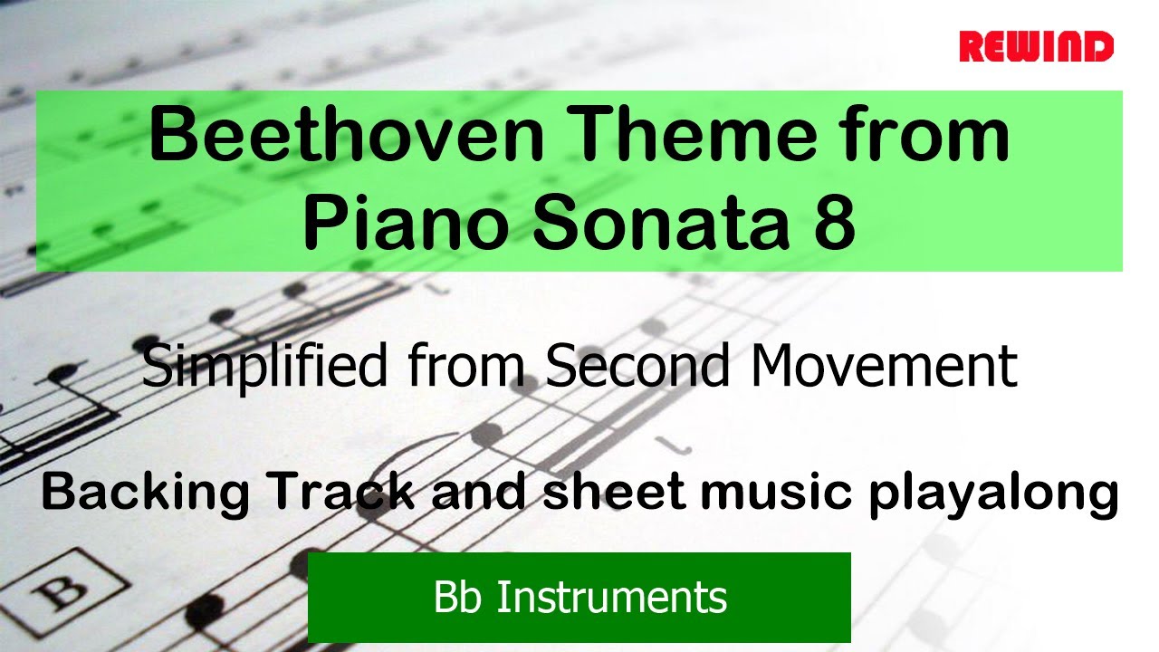 Theme from Piano Sonata 8 : Beethoven : Bb Instruments Playalong Backing Track