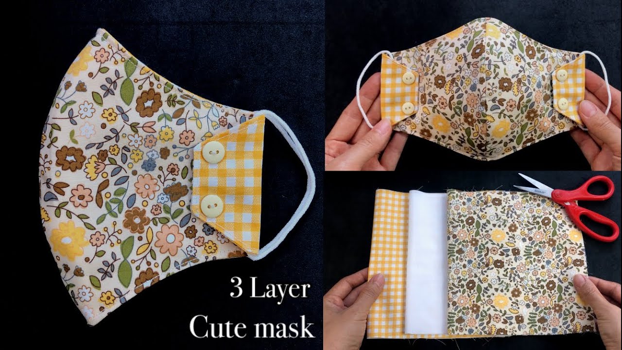 Cute mask 🔥🔥DIY Face mask | How to make 3 Layer Face mask sewing Tutorial.