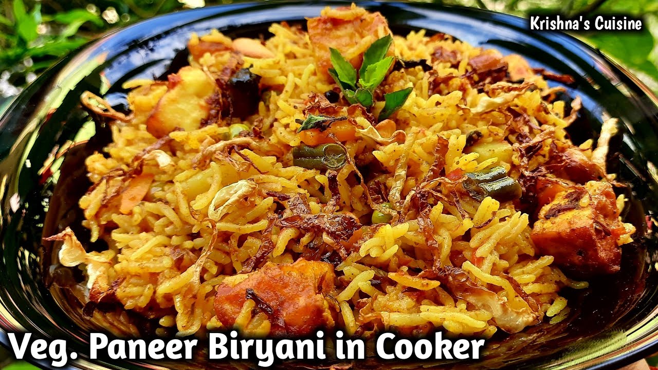 Veg. Paneer Biryani In Cooker || Paneer Biryani Recipe || Iskcon Prasad | Krishna's Cuisine #biryani