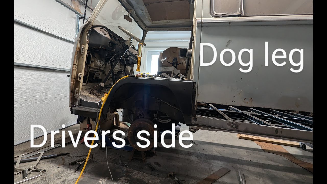 1969 VW Bus, drivers side dog leg removal and installation.