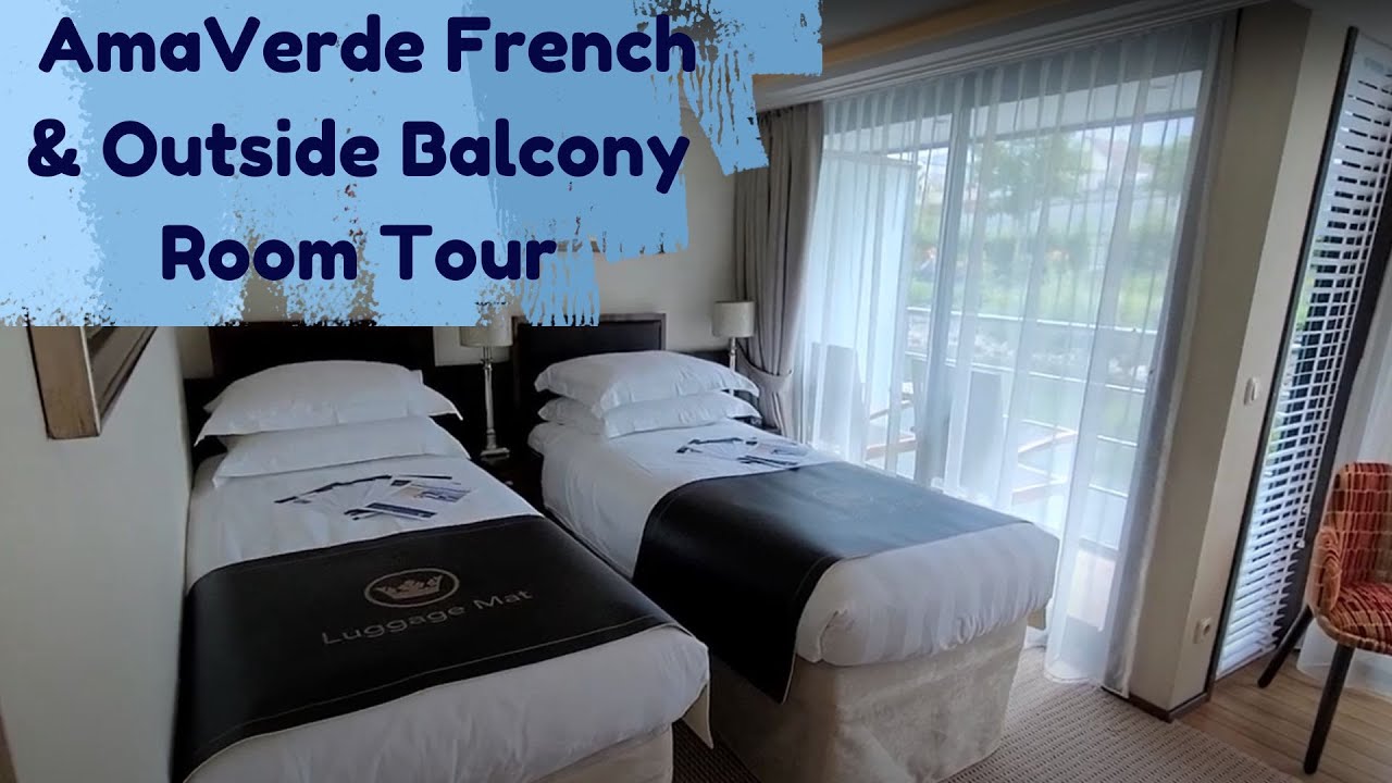 AmaWaterways AmaVerde Deck 2 Cello French Balcony & Outside Balcony (Category AB) Room Tour Rm 208