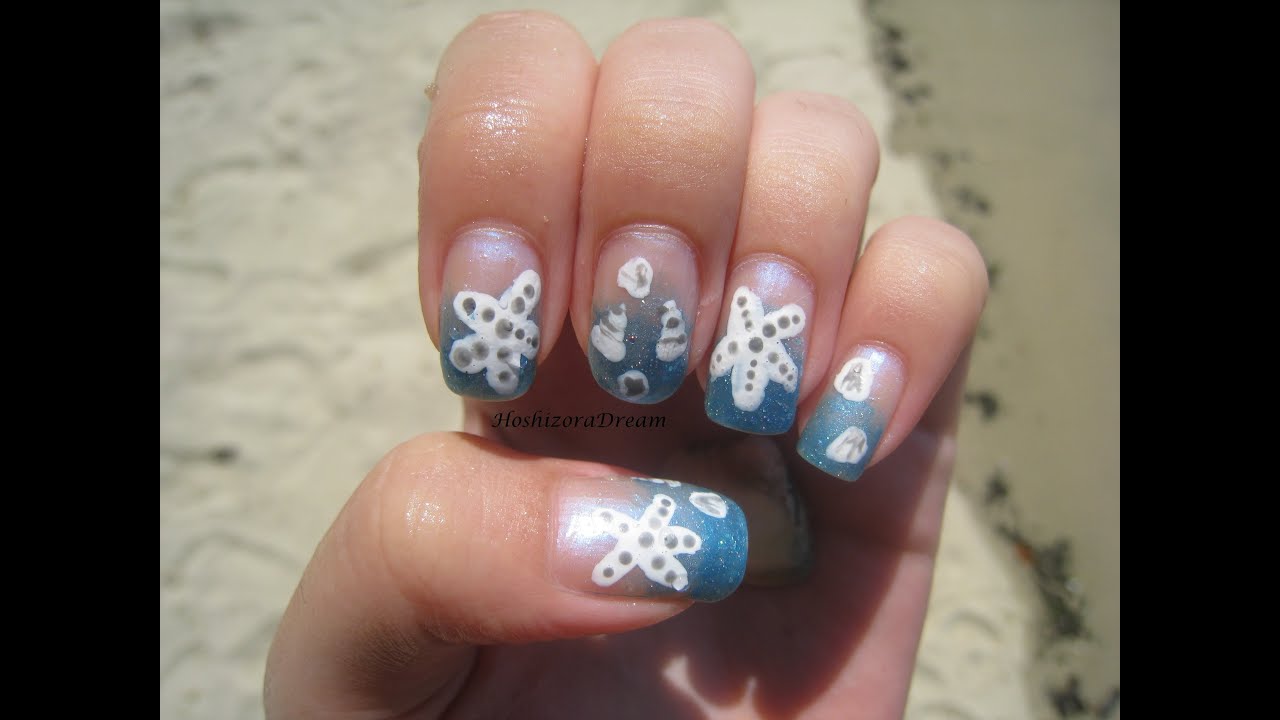 Ocean & Shell Nail Art
