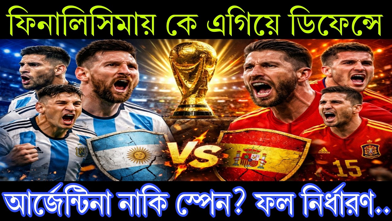 ফিনালিসিমায় কে এগিয়ে ডিফেন্সে—আর্জেন্টিনা নাকি স্পেন? ফল নির্ধারণ করবে কোন দল? ❓