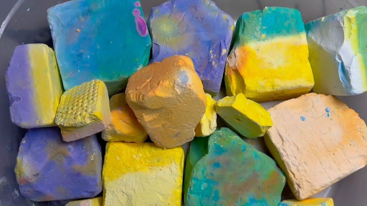Unpolished & jumbo Chalk dyed crush compilation ASMR 