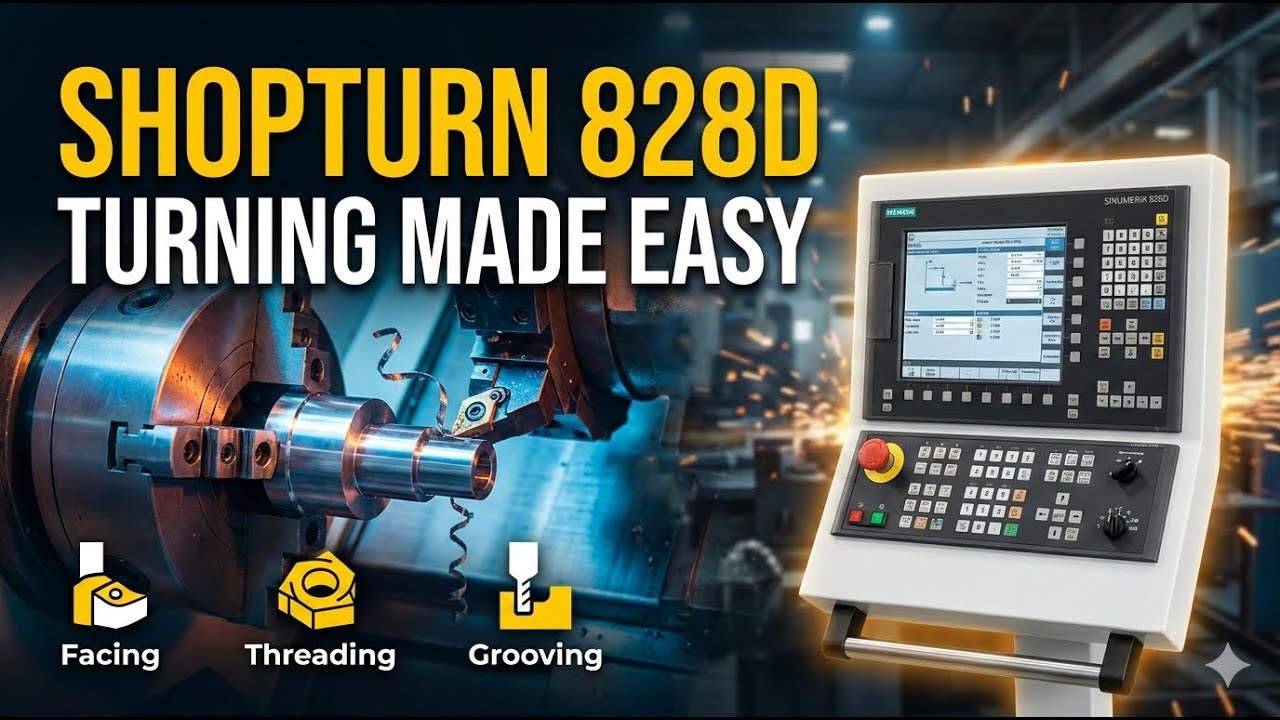 How to Create ShopTurn Program for Siemens 828D Turning | Facing, Contour, Threading & Grooving