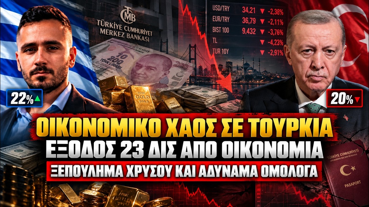 &Eta; &Tau;&omicron;&upsilon;&rho;&kappa;ί&alpha; &xi;&epsilon;&pi;&omicron;&upsilon;&lambda;&iota;έ&tau;&alpha;&iota; &mu;&epsilon; έ&xi;&omicron;&delta;&omicron; &chi;&rho;&upsilon;&sigma;&omicron;ύ, 23,3 &delta;&iota;&sigmaf; &alpha;&pi;ό &chi;&rho;&eta;&mu;&alpha;&tau;&iota;&sigma;&tau;ή&rho;&iota;&omicron; &delta;&omicron;&lambda;&alpha;&rho;ί&omicron;&upsilon; &kappa;&alpha;&iota; &Iota;&rho;ά&nu; - &Kappa;&alpha;&tau;ά&nu;&tau;&iota;&alpha;