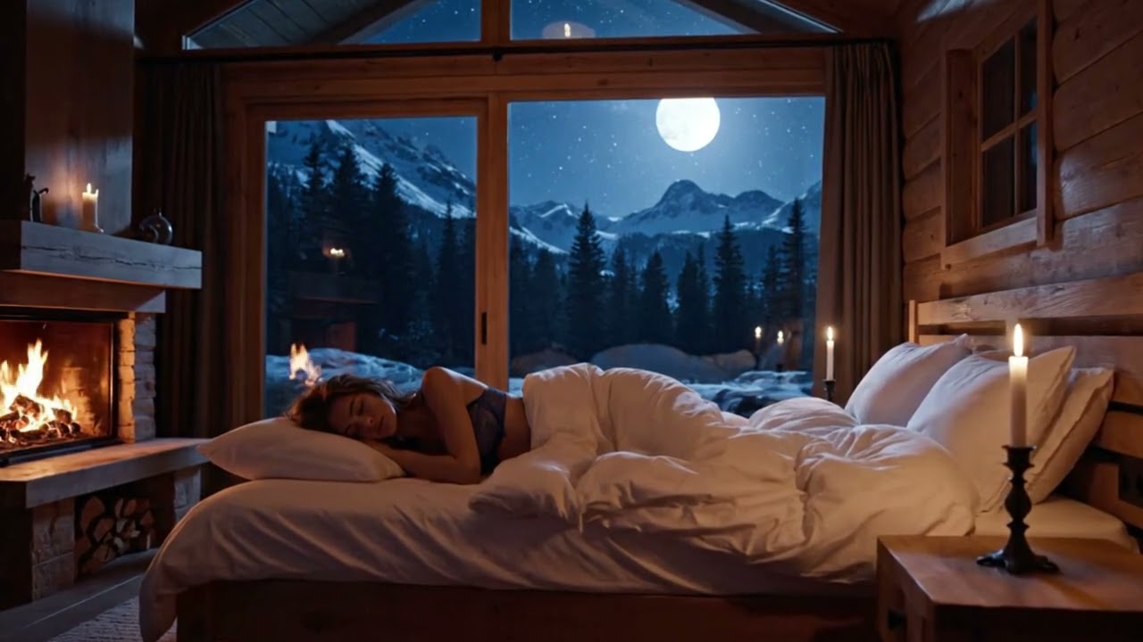Mountain Forest Retreat 🌲 Night Relax Sleep 10 Hours Rain, Fireplace & Healing Ambience