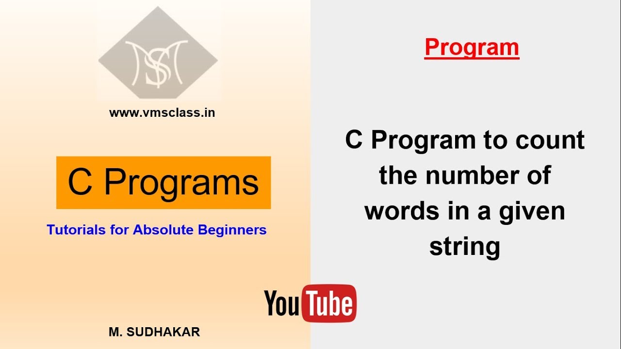 C program to count the number of words in a given string
