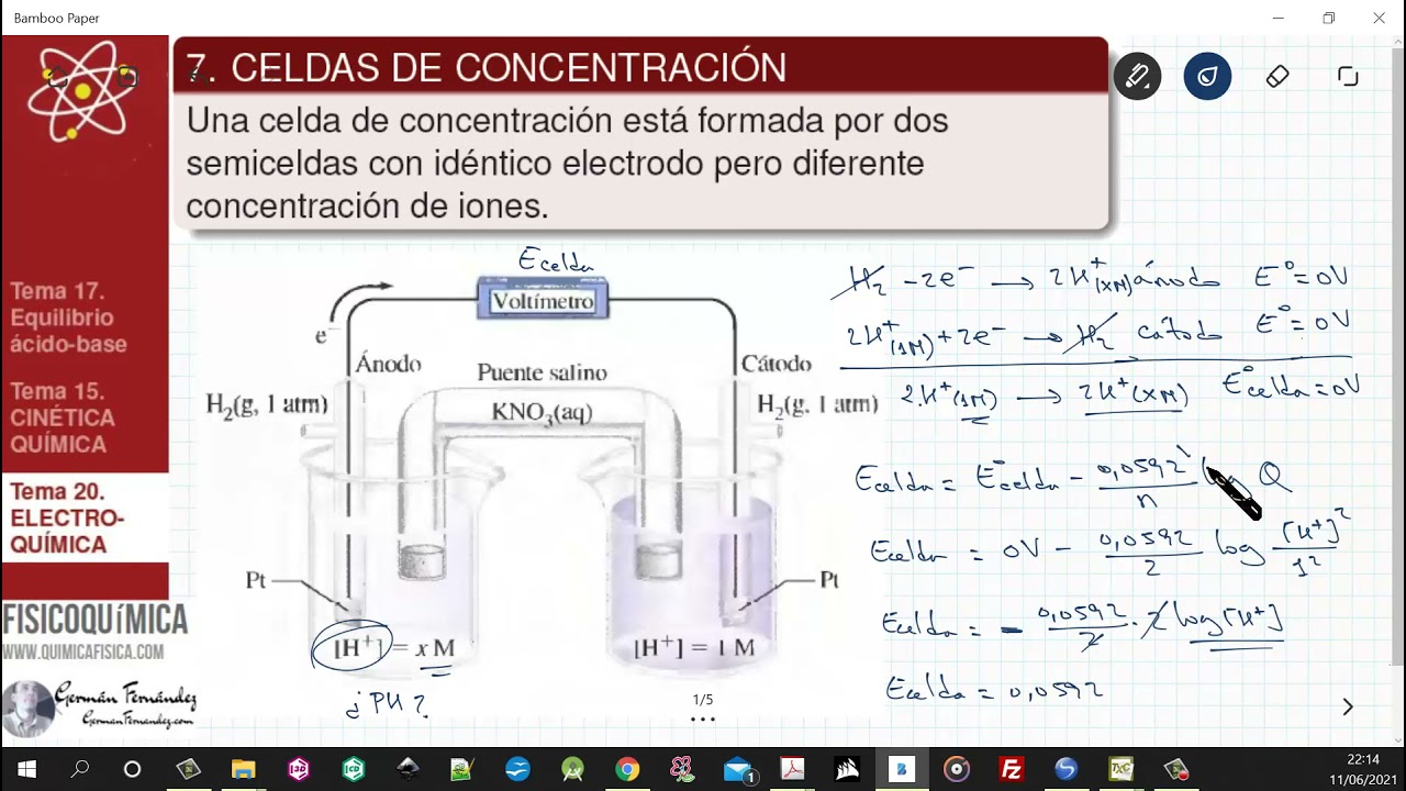 TEMA 20. ELECTROQUÍMICA | 20.7. CELDAS DE CONCENTRACIÓN