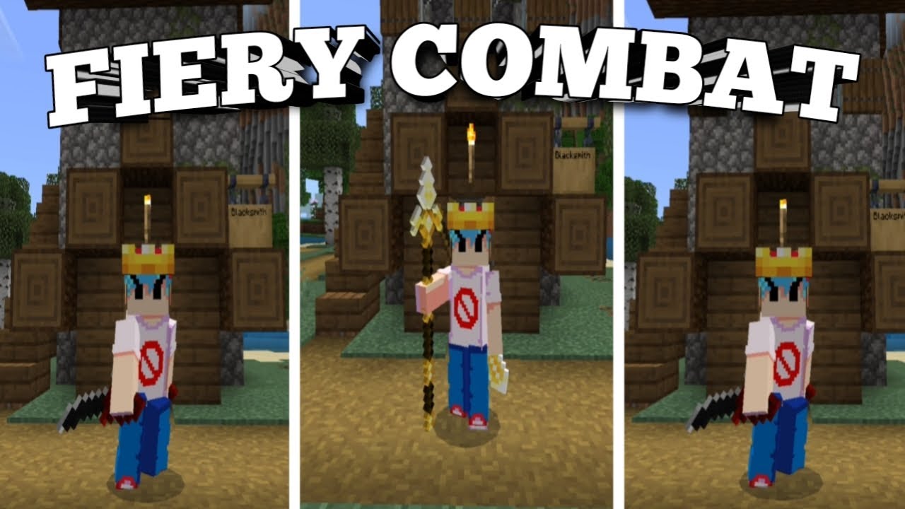 Best Combat Addon In Minecraft PE! | Fiery Combat | Mod/Addon For MCPE/Bedrock 1.21+