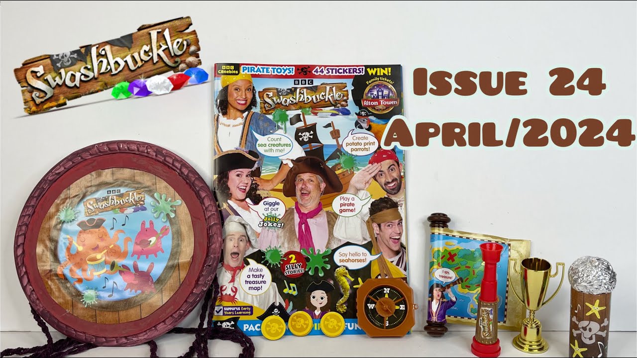 Swashbuckle magazine, issue 24, April/2024, with treasure set 🏴‍☠️🏴‍☠️ #cbeebies #swashbuckle