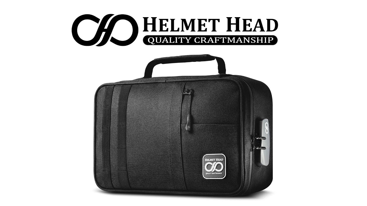 Helmet Head XL Smell Proof Case with Combination Lock &ndash; Black KJ33