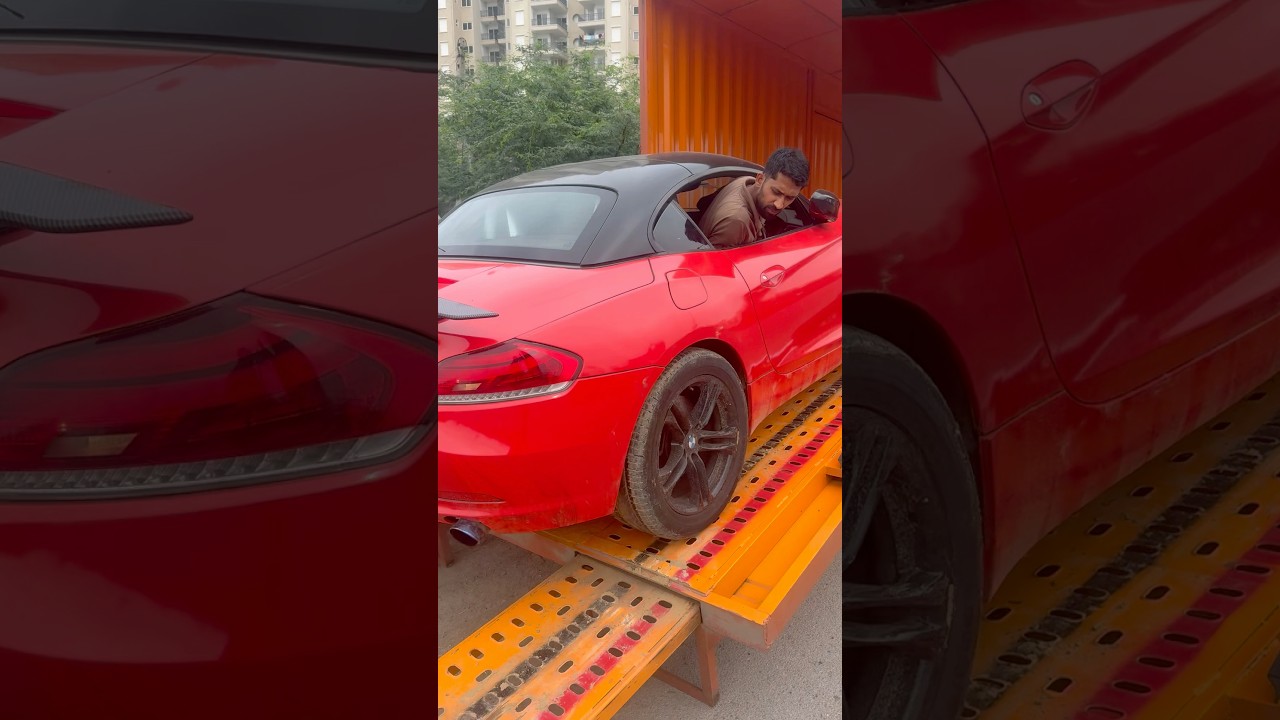 Bmw Z4 Sports with Fully Loaded Exhaust Car Transport Service Mumbai Delivery at Chandigarh #shorts