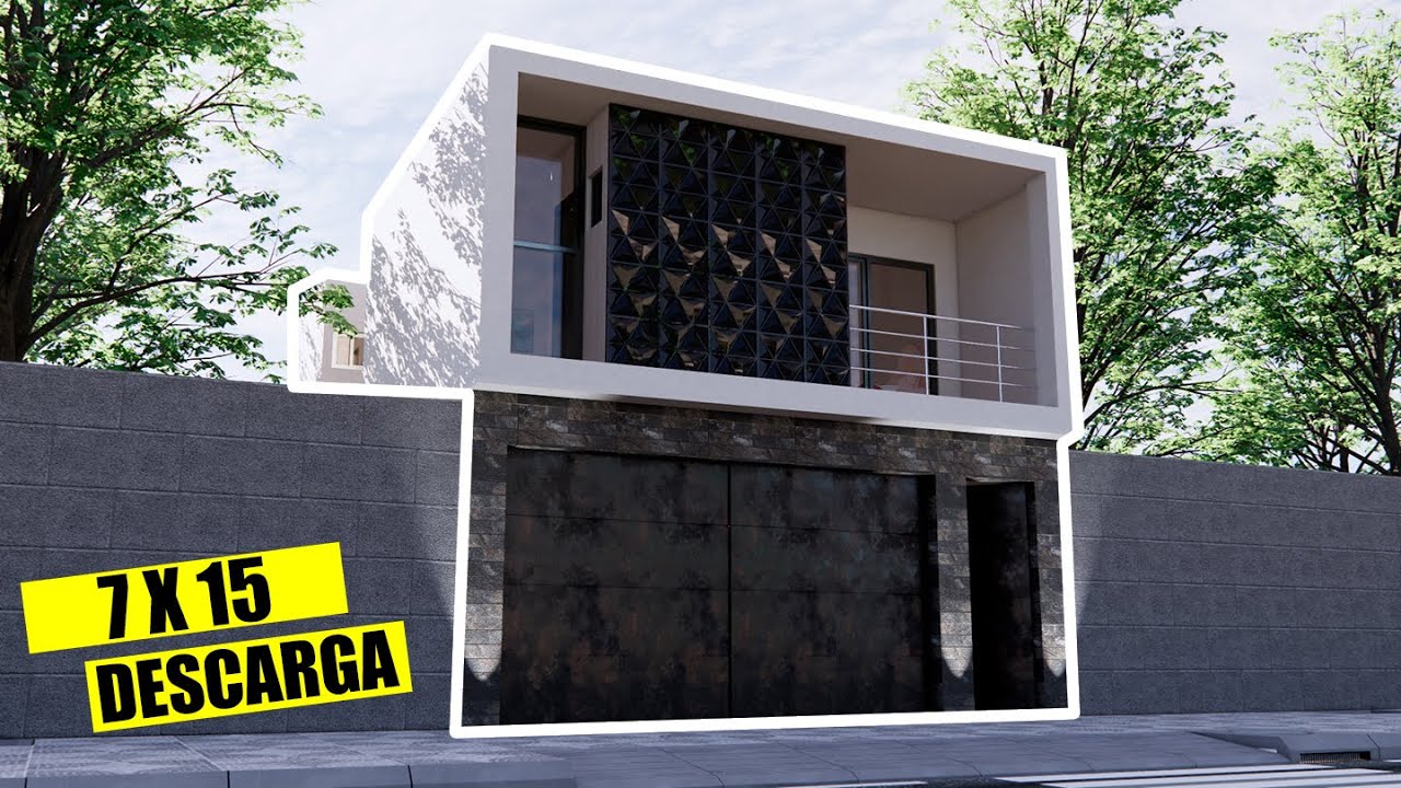PLANO DE CASA DE 7 X 15 / HOUSE PLANS 7 X 15 / RUMAH 7 X 15 / SOBRADO 7 X 15