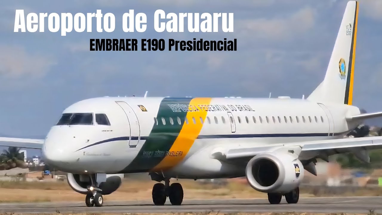 EMBRAER E190 DA FORÇA AÉREA POUSA EM CARUARU/ MISSÃO PRESIDENCIAL.