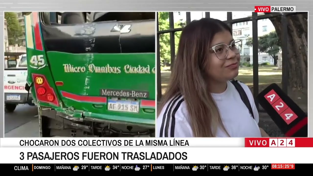 🔴 Chocaron dos colectivos de la misma línea en Palero: 3 pasajeros trasladados