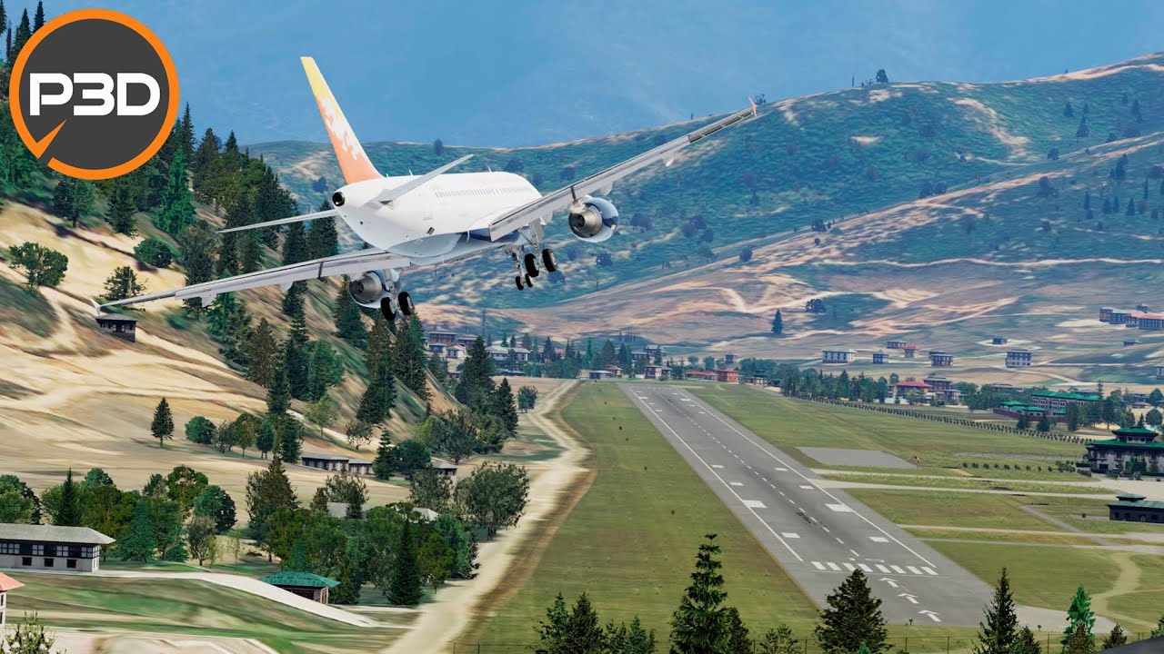 P3Dv5 - FSLabs A319 | The famous approach to Paro, Bhutan