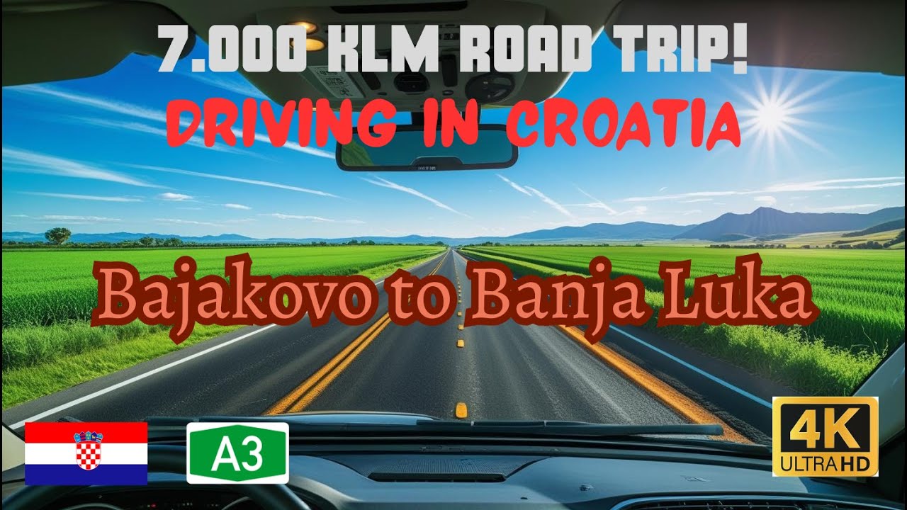 Driving in Croatia 🇭🇷 | Bajakovo Border to Banja Luka Exit (4K Real Time Road Trip)