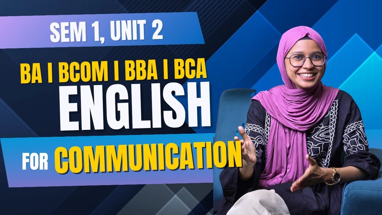 SEM - 1 FYUGP English For Communication BLOCK 1 UNIT 2 - Barriers of Communication #block1 #unit2