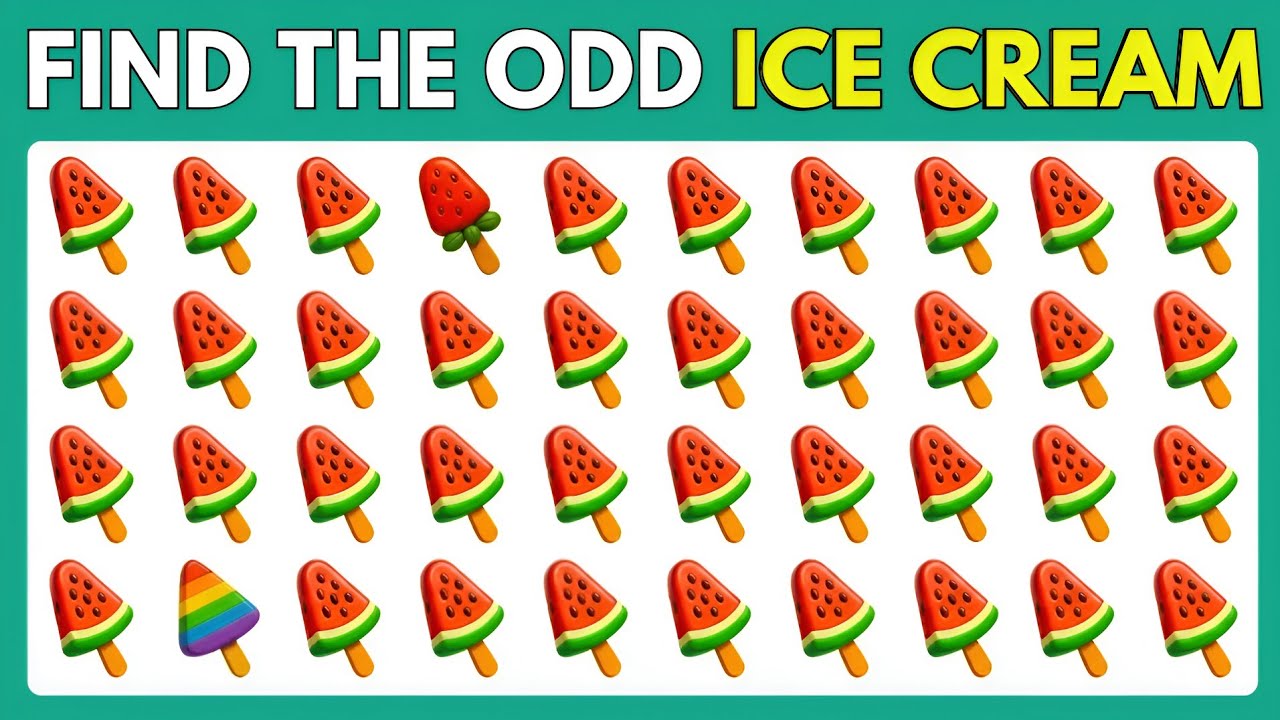 Find the ODD One Out – Ice Cream 🍦🧠 | 30 Puzzles | Easy, Medium, Hard | Swan Quiz
