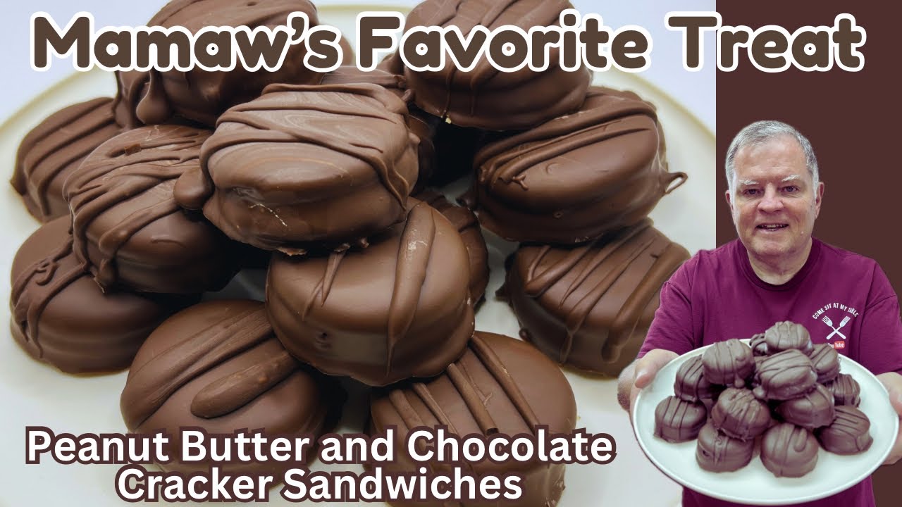 Peanut Butter and Chocolate Cracker Sandwiches- Mamaw’s Favorite Treat and Today is Her Birthday!