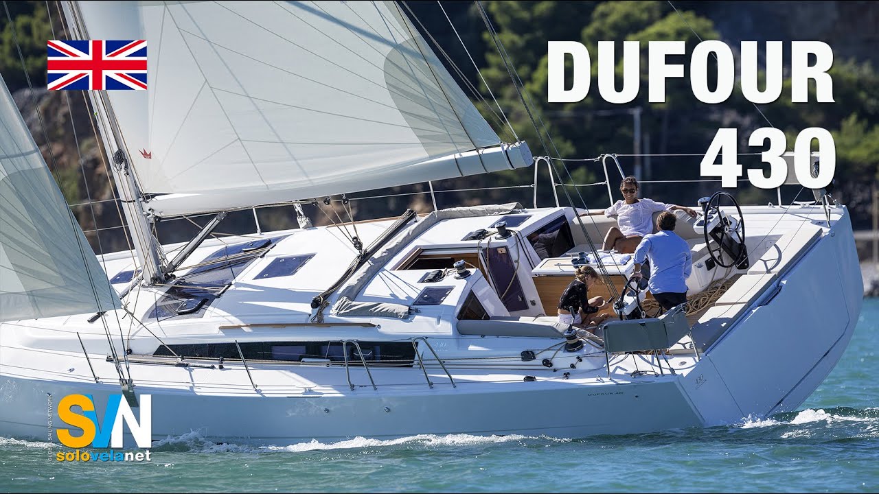 Dufour 430 (английский) — Видео с морских испытаний — 4K