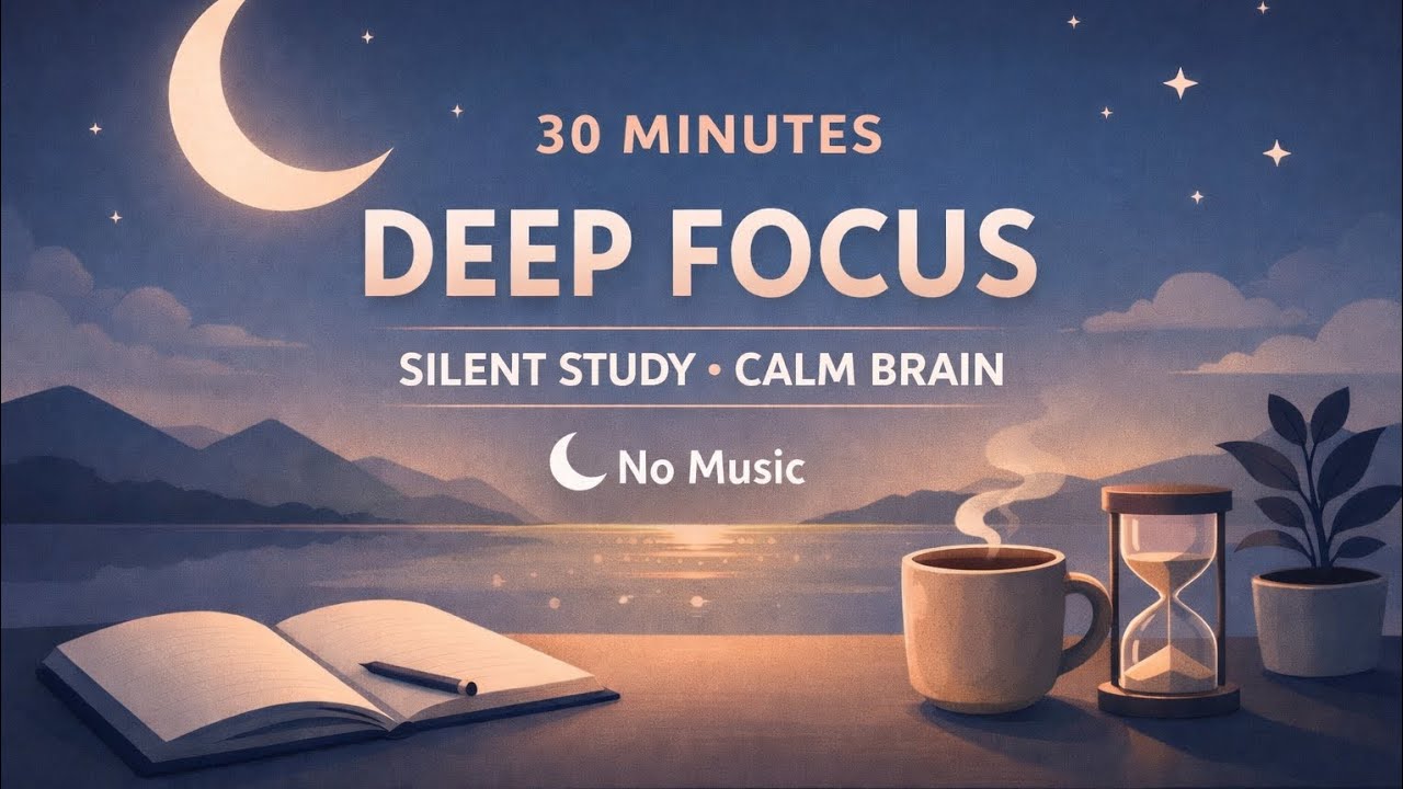 30 Minutes Deep Focus 🌙 | Silent Study | No Music | Calm Brain