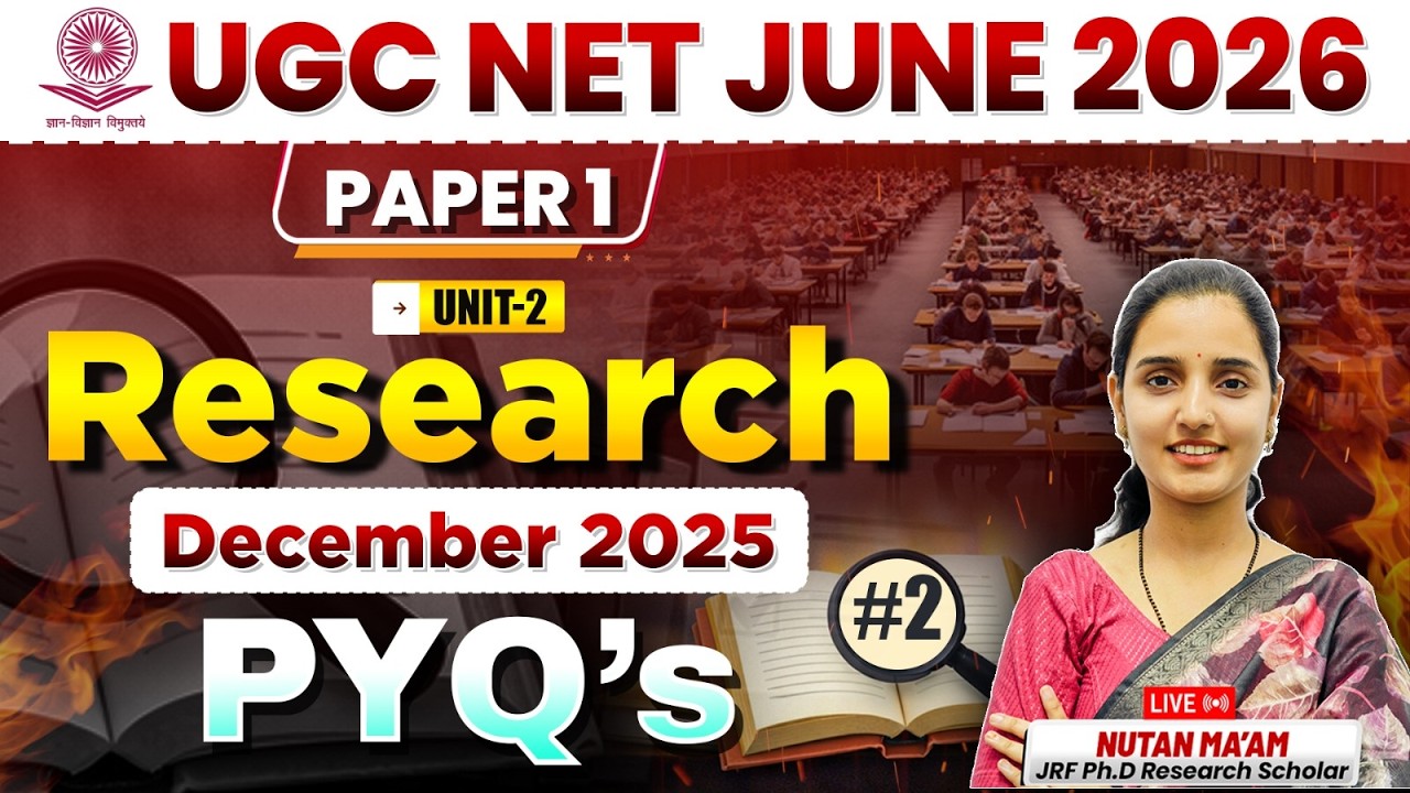UGC NET June 2026 | Paper 1 Research PYQs (Dec 2025) | Most Important Questions By  Nutan Mam