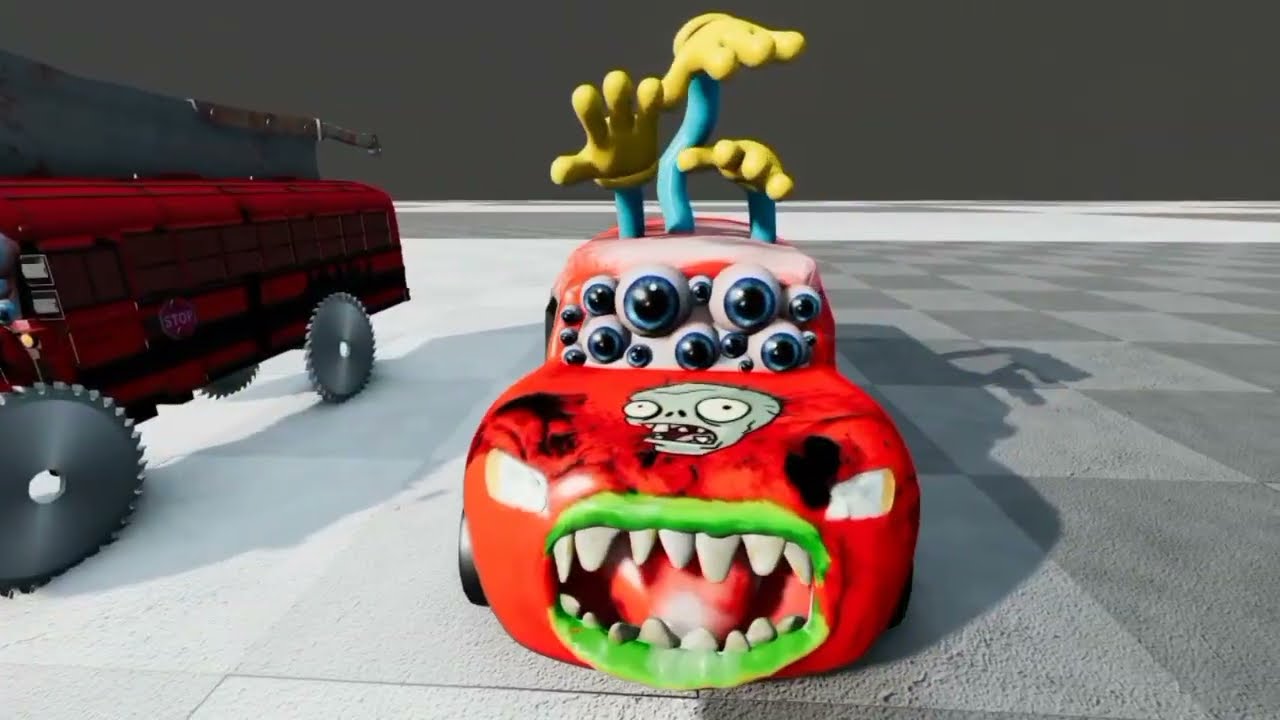 Big & Small McQueen vs Chick Hicks vs Tow Mater vs King Dinoco vs Duch Hudson - BeamNG.Drive