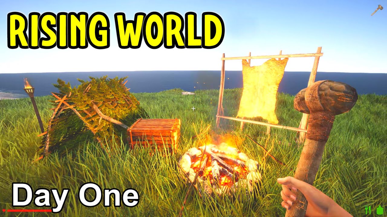 Day 1 in this BEAUTIFUL VOXEL Open World Survival Game - Rising World Gameplay