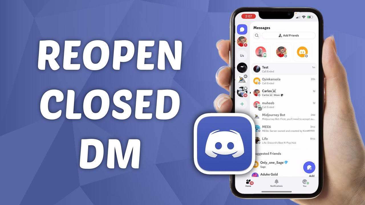 Как повторно открыть закрытую переписку в Discord