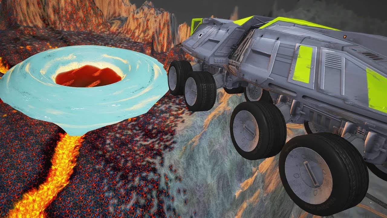 Water Vortex Cars Jumping In Volcano crashes - BeamNG.drive