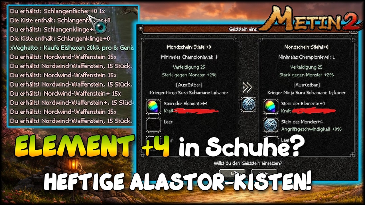 Metin2.de RUBY - ELEMENT+4 IN SCHUHE?! 85W PRO!? HEFTIGE ALASTOR KISTEN!