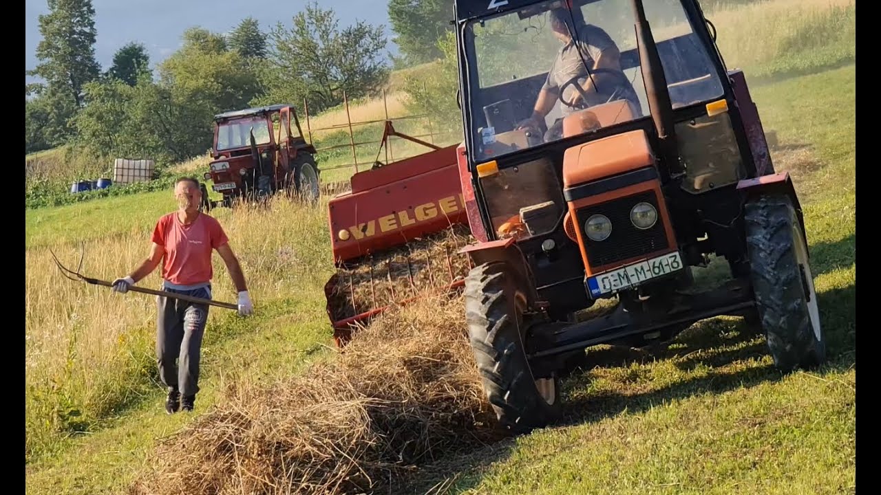 Zetor 5245 & Fiat 420 DT - Baliranje, utovar i vožnja bala (Welger AP 53)