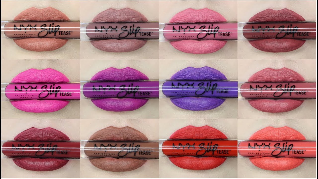 NYX SLIP TEASE COLLECTION LIP SHADE SWATCHES & REVIEW