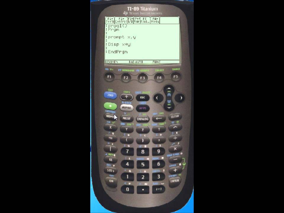 Program with User Input and Output on the TI89