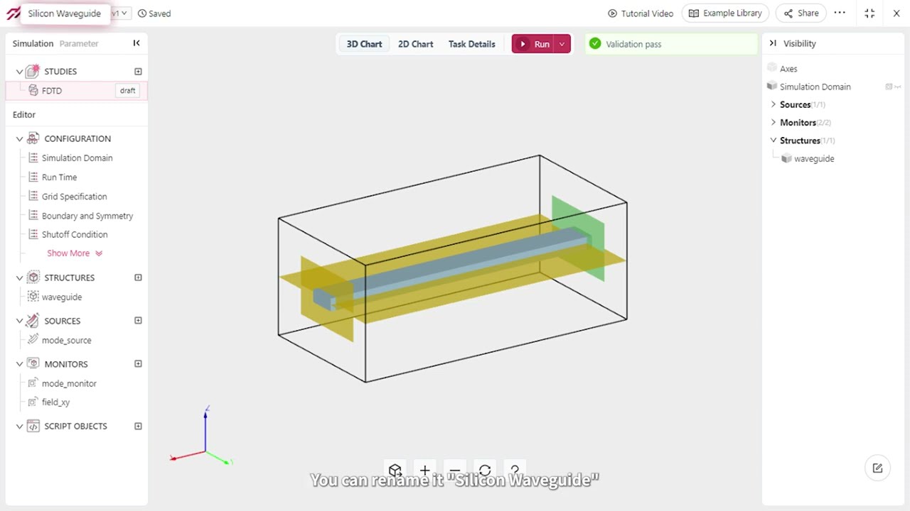 Tidy3D Tutorial 1: Setting Up FDTD Simulations Using a Silicon Waveguide Example