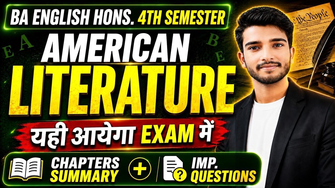 American Literature Important Questions 2026 | BA English Hons 4th Semester | DU SOL NCWEB by beeraj