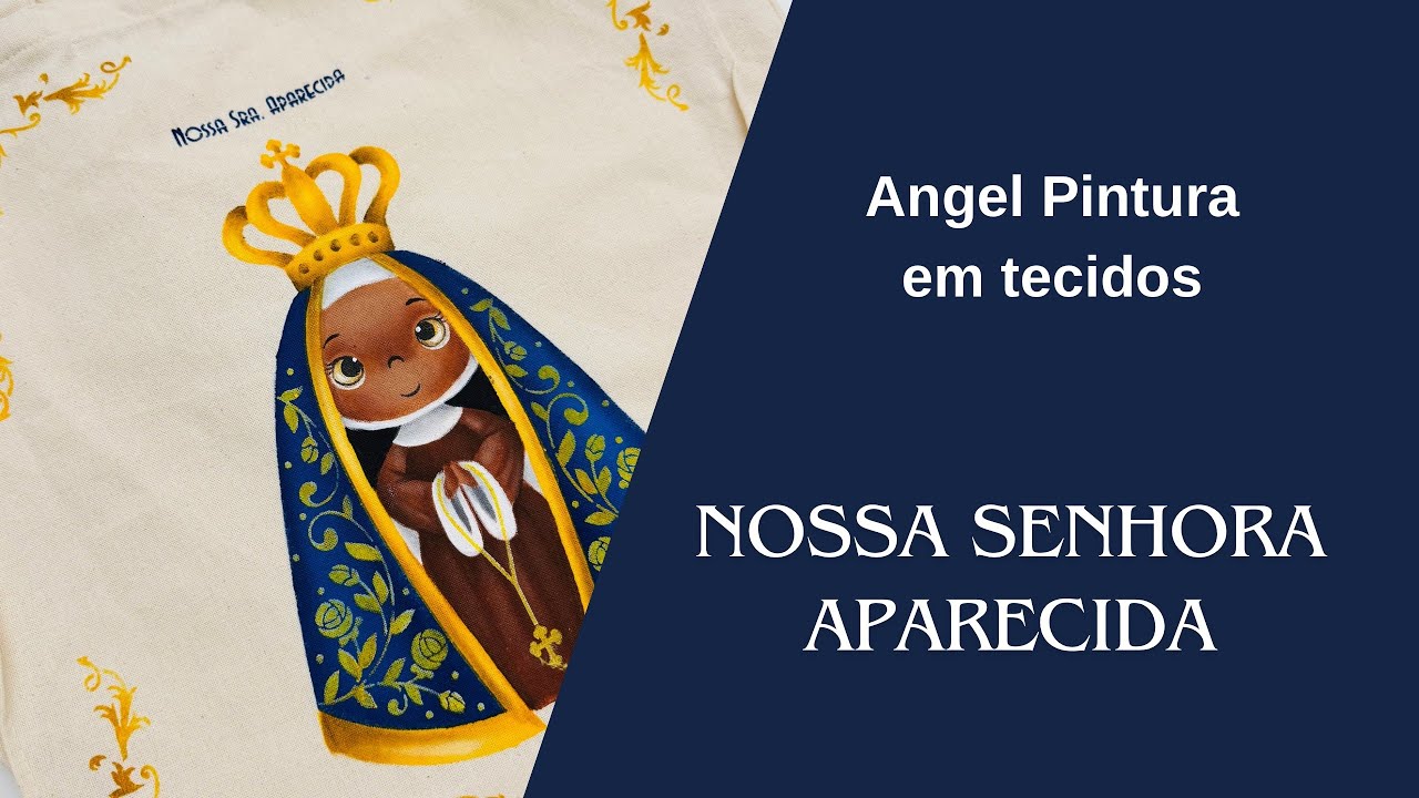 Como pintar nossa senhora aparecida  em stencil - passo a passo completo | pintura em tecido 