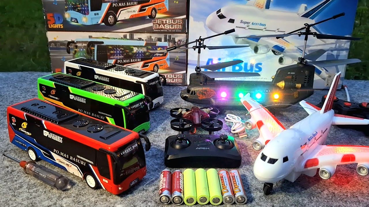 3 RC CAR JET BUS REMOTE CONTROL UNBOXING | RC HELICOPTER,RC AIRBUS AND MINI DRONE UNBOXING TEST FLY