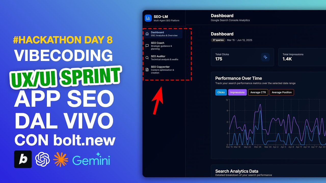 Redesign UX/UI dell'App - Vibe Coding dal vivo per l'Hackathon di Bolt.new - Giorno 8
