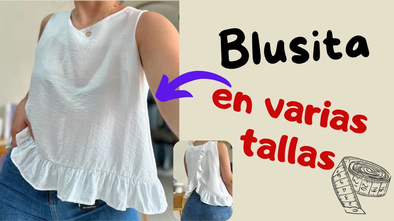 Patronaje de BLUSA con cruce en Espalda / S-M-L ( mira que fácil  )