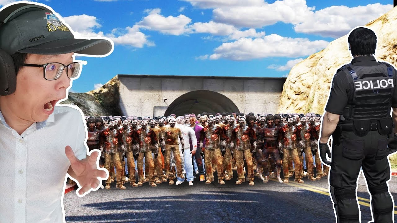 GTA5 飞机失控撞向山顶导致病毒感染市民变成可怕僵尸！ （OMG😯)